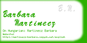 barbara martinecz business card